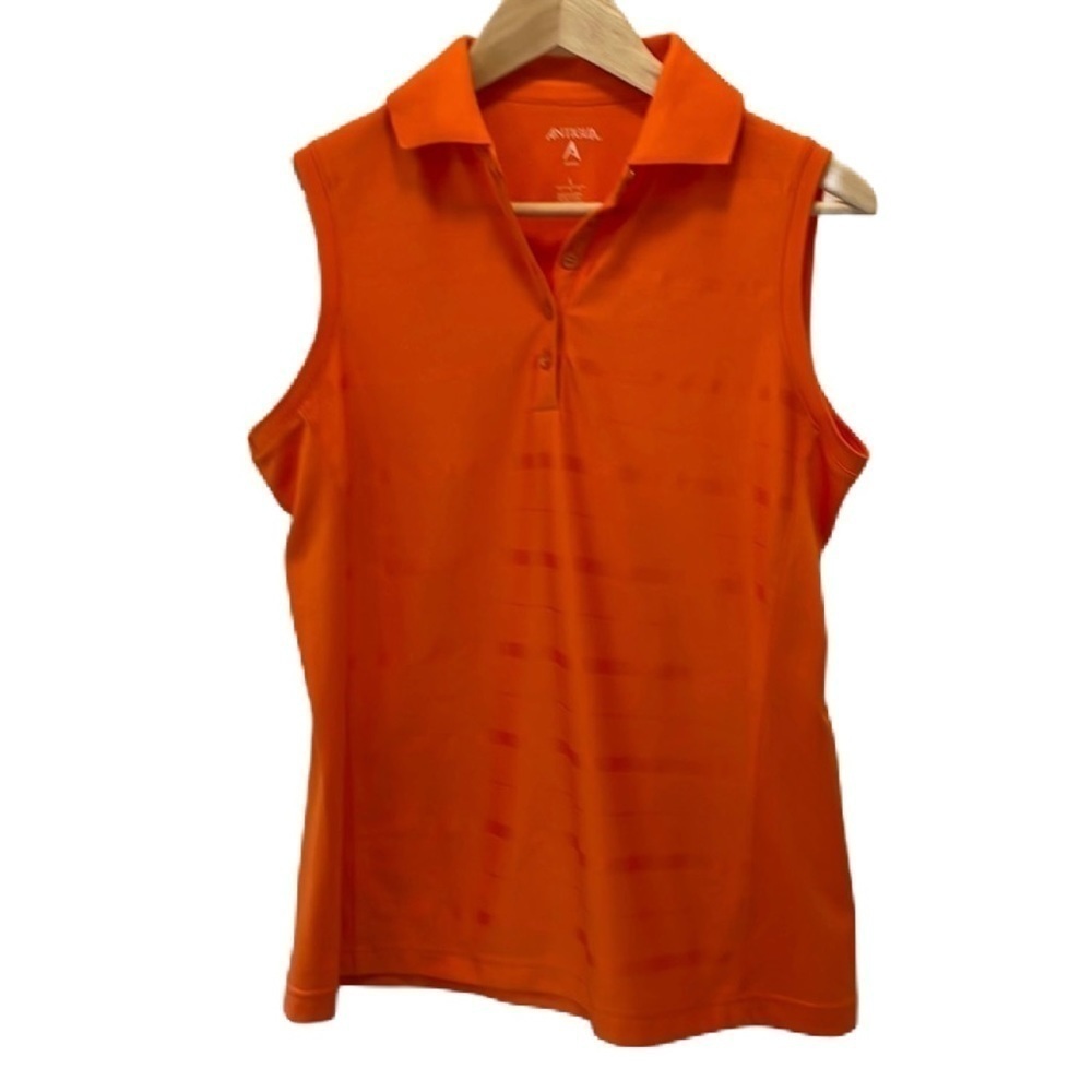 Antigua Sleeveless Polo Top in Bright Orange